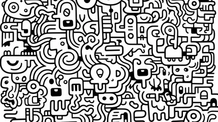 Funny doodle seamless pattern, artistic background