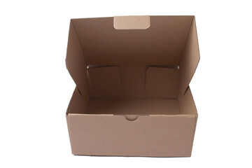 Opened cardboard box mock up template
