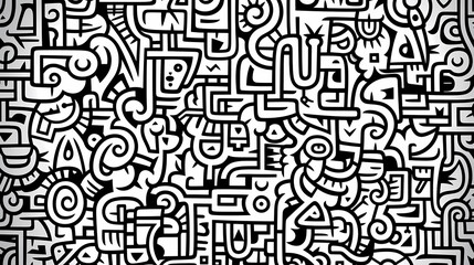 Funny doodle seamless pattern, artistic background