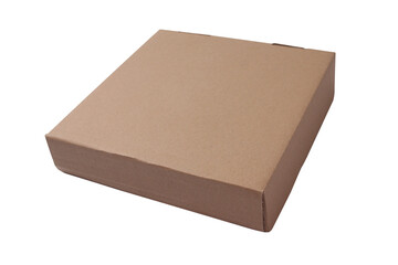 Flat square pizza cardboard box mock up template