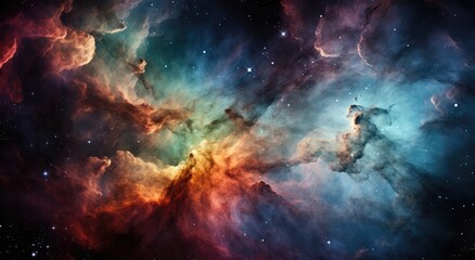 Fototapeta na wymiar Multicolored Nebula a cosmic masterpiece mystical galaxy