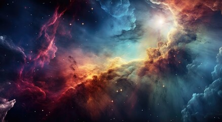 Fototapeta premium Multicolored Nebula a cosmic masterpiece mystical galaxy