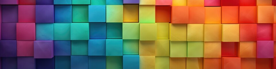 Colorful rainbow wall background. Generative AI.