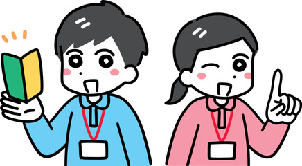 未経験OKをアピールするポロシャツの若い男女