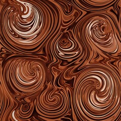 Fototapeta na wymiar A brown and white swirl pattern on a dark background. Generative AI.