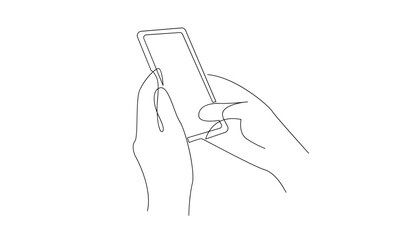 Hand holding phone continues illustration design template