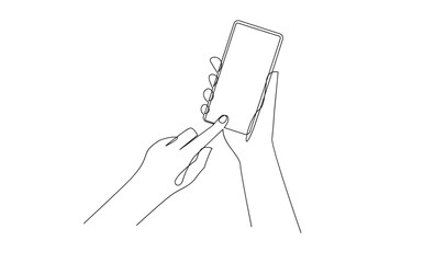 Hand holding phone continues illustration design template
