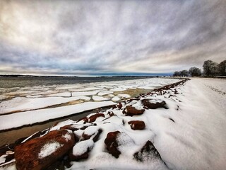 landscape with snow and sky