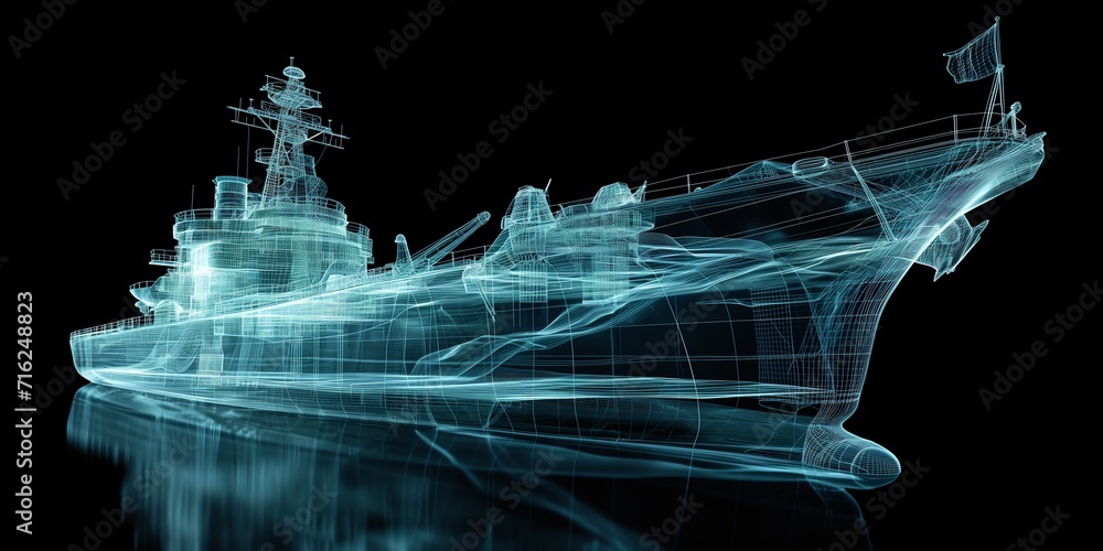 Wall mural transparent ship under x-ray