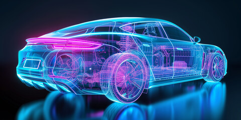 Fototapeta premium A transparent car under x-ray