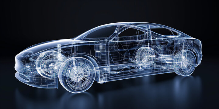 A transparent car under x-ray - Powered by Adobe