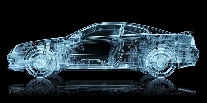 transparent car under x-ray
