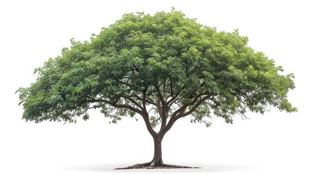 Samanea saman Tree isolated on white background.Rain Tree isolated on white background.Monkey Pod,East Indian Walnut Tree isolated on white background.