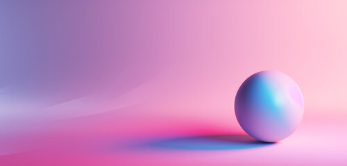 A shiny glass sphere on a gradient pastel background.