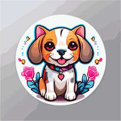 Fototapeta premium So cute cat Sticker Folk Art