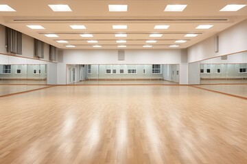 Bright Modern training dance hall interior - obrazy, fototapety, plakaty