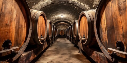 Old Wine Barrels Close-up