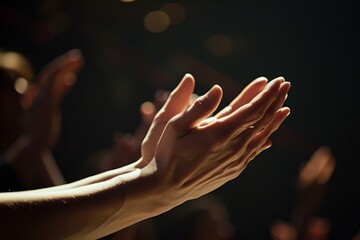 moment of applause with multiple hands clapping