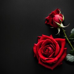 Red Roses on a black background