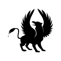 A griffin also known as a gryphon or griffon with lion body, wings and eagle head