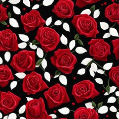 Red Roses on a black background