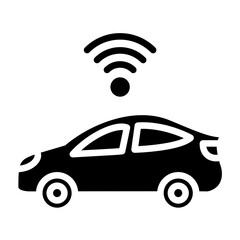 Driverless Car Icon Style