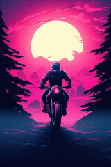 motocycle rider with vector style - obrazy, fototapety, plakaty
