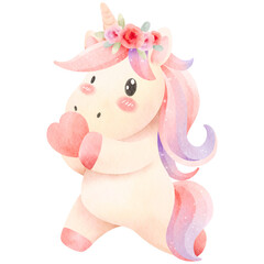 Cute Unicorn watercolor-5