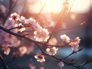 Pink cherry blossom, Japanese sakura photo
Generative AI - obrazy, fototapety, plakaty