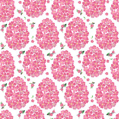 Cherry flower Easter egg seamless pattern for textile , scrapbook paper. Vector spring background
