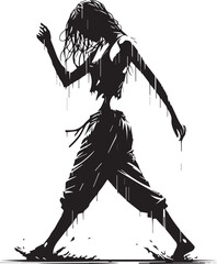 Girl Dancing Vector  Design Silhouette 
