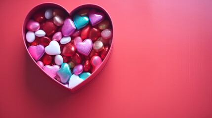 Fototapeta premium Heart shape candy in a box for valentine day.