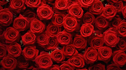Natural red roses background, flowers wall.