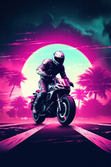 motocycle rider with vector style