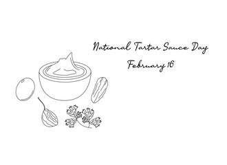 For the purpose of celebrating National Tartar Sauce Day, this one line artwork is appropriate.