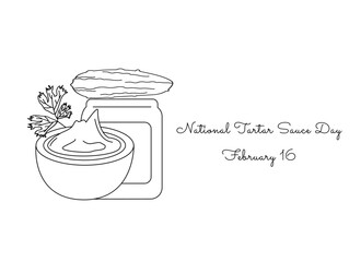For the purpose of celebrating National Tartar Sauce Day, this one line artwork is appropriate.