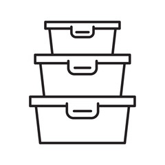 square-sealed container icon. editable icon vectors on white background. Tableware, bowls, plates, High quality design element. Editable linear style stroke. Vector icon.