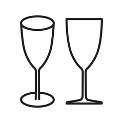 wine glass icon. editable icon vectors on white background. Tableware, High quality design element. Editable linear style stroke. Vector icon.