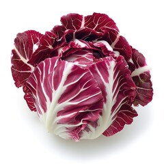 Obraz premium radicchio, with its striking burgundies leaves isolated on white background