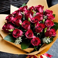 A romantic bouquet of roses for a lady