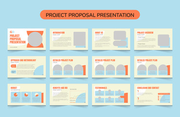 Vector minimalist presentation templates, Business Presentation Template Design or Business Slide
 - obrazy, fototapety, plakaty