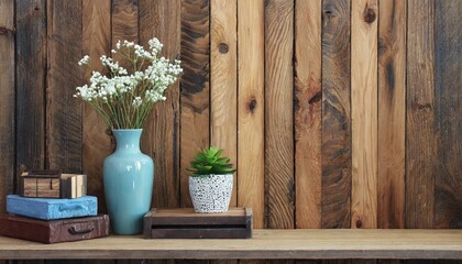 still life with flowers wood background in home home decor with dried flowers and burning candles