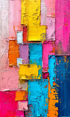 Colorful abstract background painted on the wall of an old house.