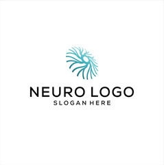 Simple neuro logo design vector concept, neurology for medical icon