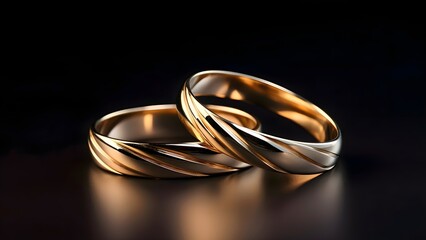 Gold wedding rings isolated 