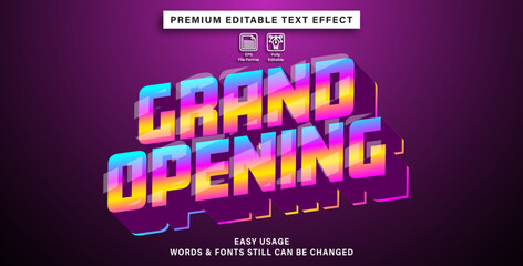 Editable text or font effect Grand opening