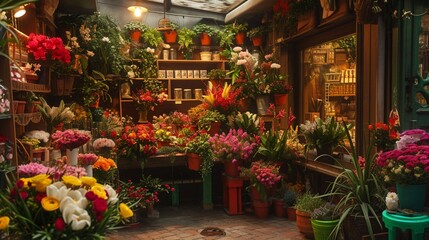 Fototapeta na wymiar flower shop in the country
