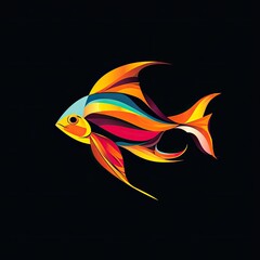 Fish Animal Logo Symbol Colorful Artwork Generative AI