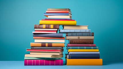 Fototapeta premium A_stack_of_colorful_textbooks_to_commemorate_Back_to_Sch