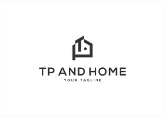 Initial Letter TP Home Real Estate Logo Design Vector	